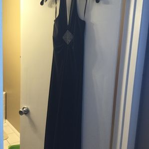 Long Halter Black Dress
